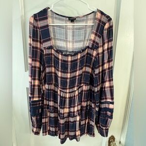 Torrid Multicolor Plaid Long Sleeve Top